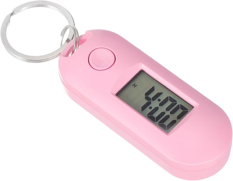 Pink Digital Clock Keychain Silent Mini Alarm For Students 6 5x2 5cm - Image 1