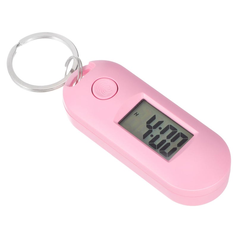 Pink Digital Clock Keychain Silent Mini Alarm For Students 6 5x2 5cm - Image 2