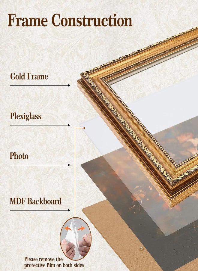 ASTRDECOR 12x16 Vintage Picture Frame, 12 by 16 Gold Frame for Tabletop & Wall Decor, Antique Photo Frame for Home, Office, Gallery Wall Decor - 1 Pack - Image 5