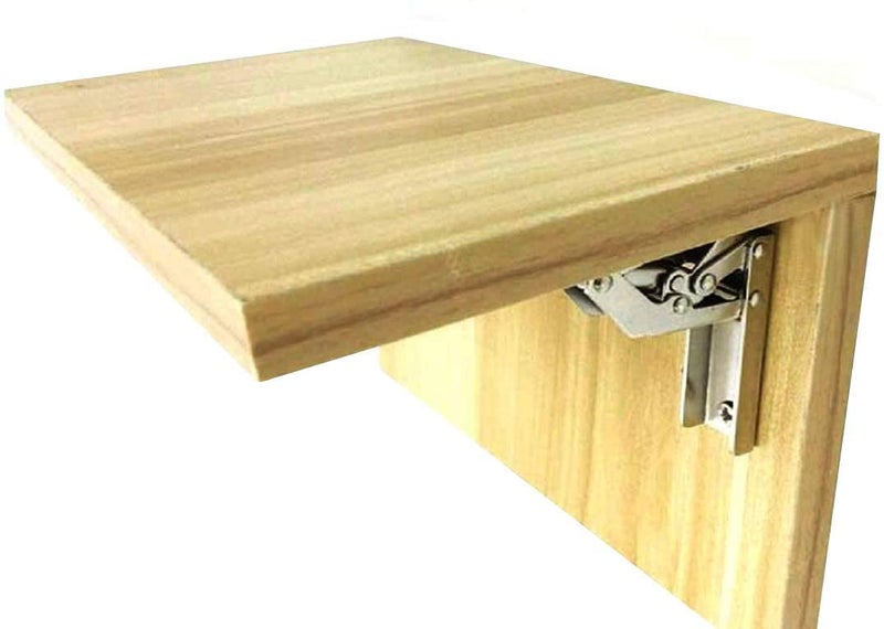 ADA 4 Pieces Stainless Steel 90 Degree Folding Shelf Hinged Bracket Hidden Desk Frame Hinged Furniture Accessories Folding Shelves - Image 3