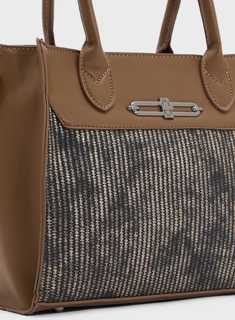 ايلا Womens Satchel With Fabric Contrast
