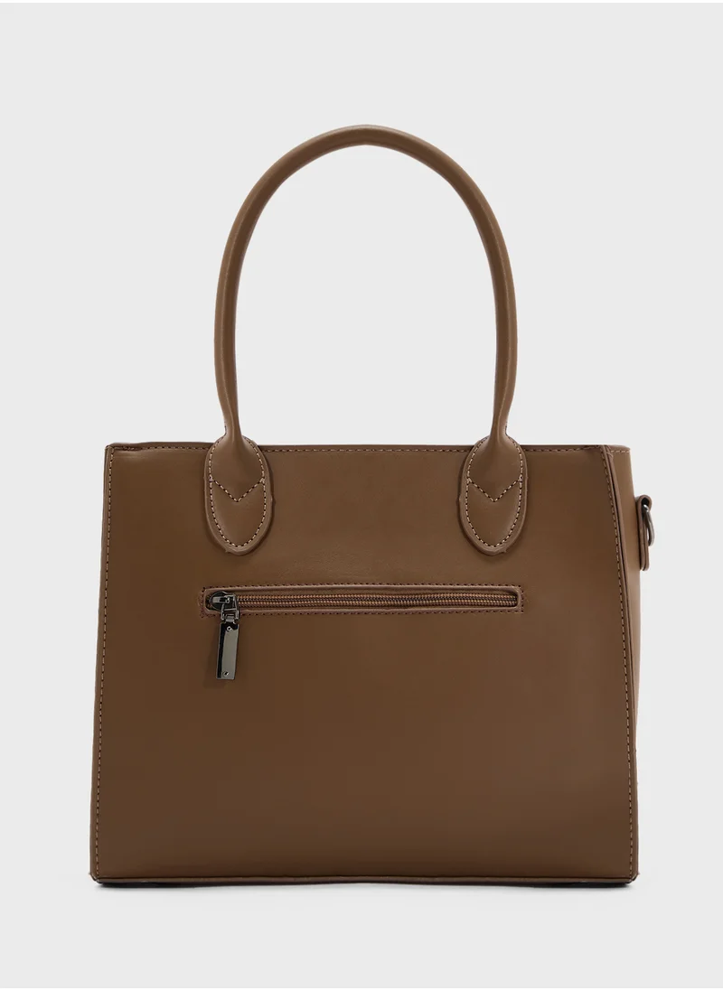 ايلا Womens Satchel With Fabric Contrast
