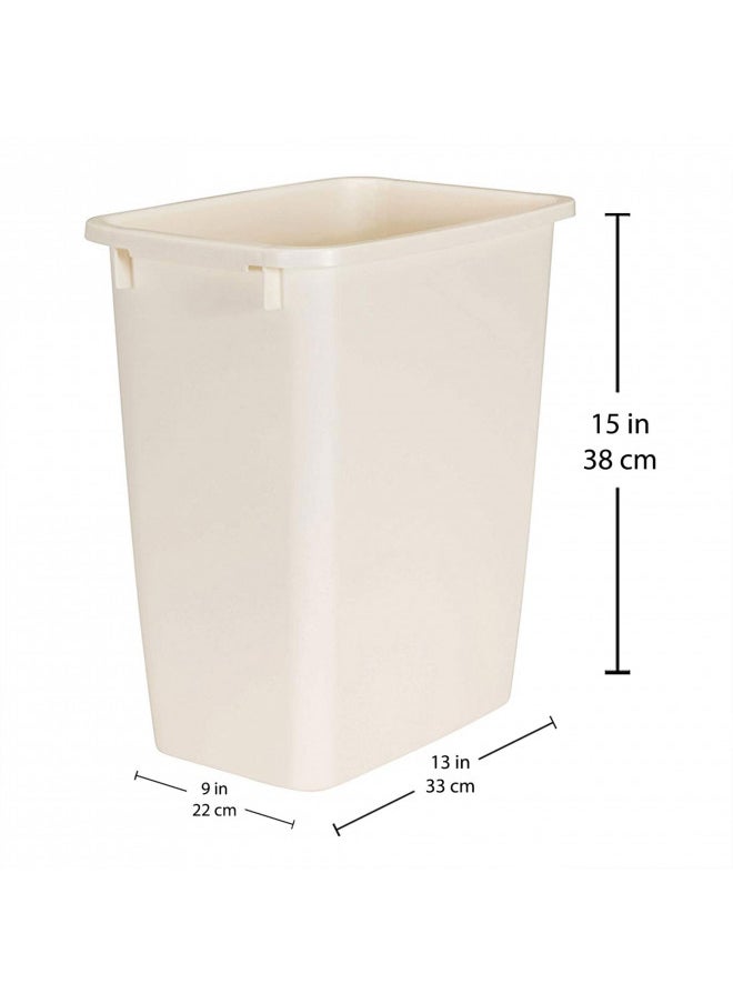 Rubbermaid Rubbermaid Small Kitchen Bathroom Trash Can, Under Sink Waste Basket, Plastic Beige 5 Gallons 8 Inch Wide  - Image 2