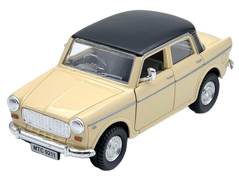Magicwand 1:36 Scale Fiat Premier Padmini Queen 70's Classic with Openable Doors & Pull Back Action【Pack of 1】【Cappuccino Beige】 - Image 3