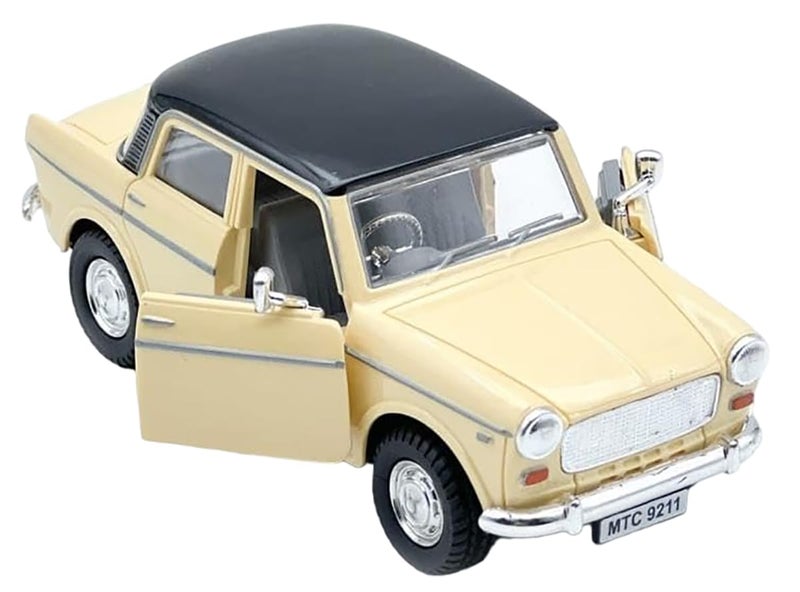 Magicwand 1:36 Scale Fiat Premier Padmini Queen 70's Classic with Openable Doors & Pull Back Action【Pack of 1】【Cappuccino Beige】 - Image 1