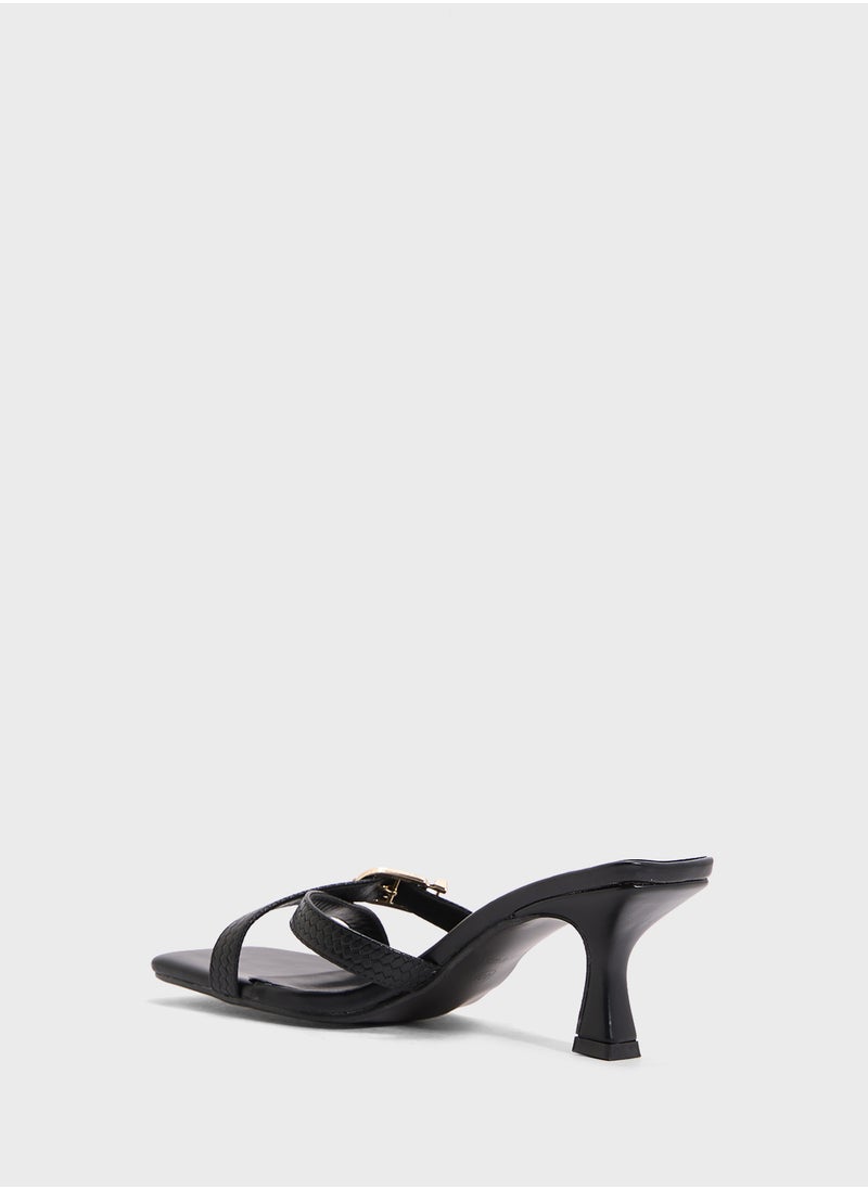 Ginger Heeled Mule With Buckle  - Image 3