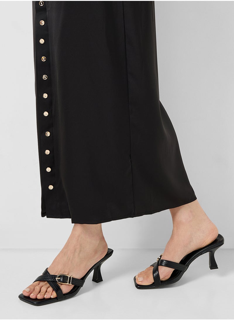 Ginger Heeled Mule With Buckle  - Image 5