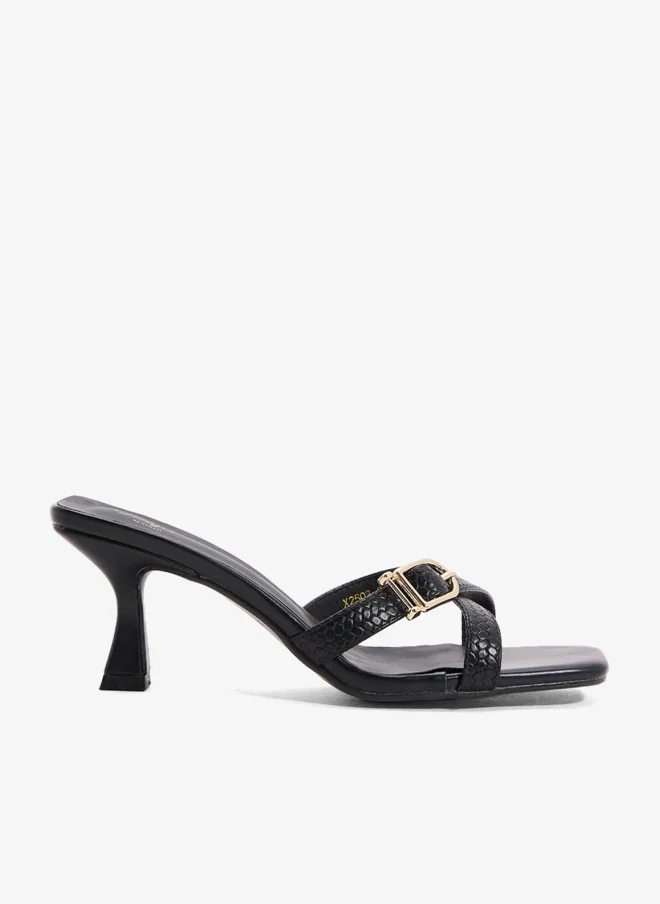 Ginger Heeled Mule With Buckle