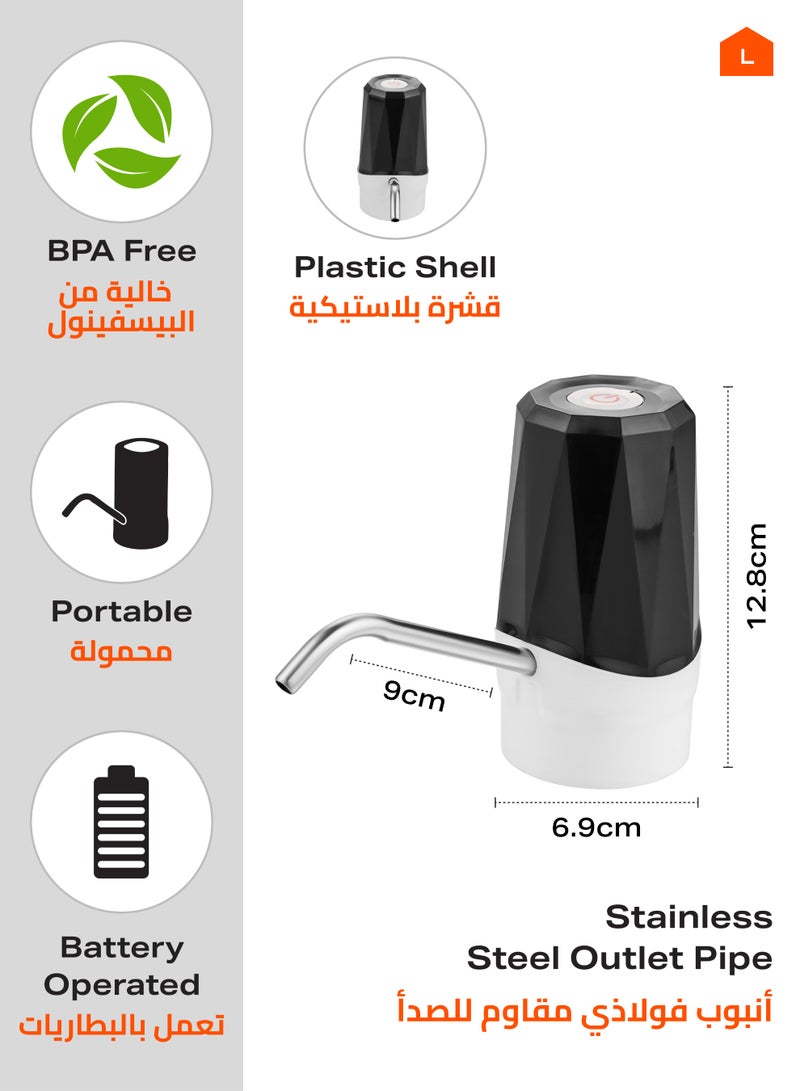 لوازم مضخة مياه صغيرة الحجم ومحمولة مع غلاف بلاستيكي وأنبوب مخرج من الفولاذ المقاوم للصدأ ، مقاس 6.9×12.8 سم، تستخدم لنقل مياه الشرب والاستخدام المنزلي والسفر والرحلات والأنشطة الخارجية - Image 2
