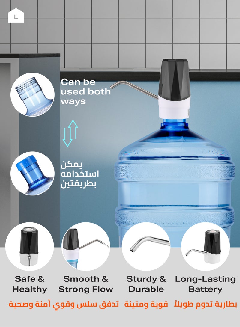 لوازم مضخة مياه صغيرة الحجم ومحمولة مع غلاف بلاستيكي وأنبوب مخرج من الفولاذ المقاوم للصدأ ، مقاس 6.9×12.8 سم، تستخدم لنقل مياه الشرب والاستخدام المنزلي والسفر والرحلات والأنشطة الخارجية - Image 3