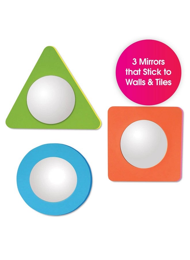 Edushape Magic Mirror Shapes Baby Bath Foam Toys Mirror - Stick-On Removable Baby Foam Bath Toys for Toddlers 1-3 - Learning Bath Toys Foam Mirror Teach Cause & Effect, Reasoning, Cognitive Skills - Image 2