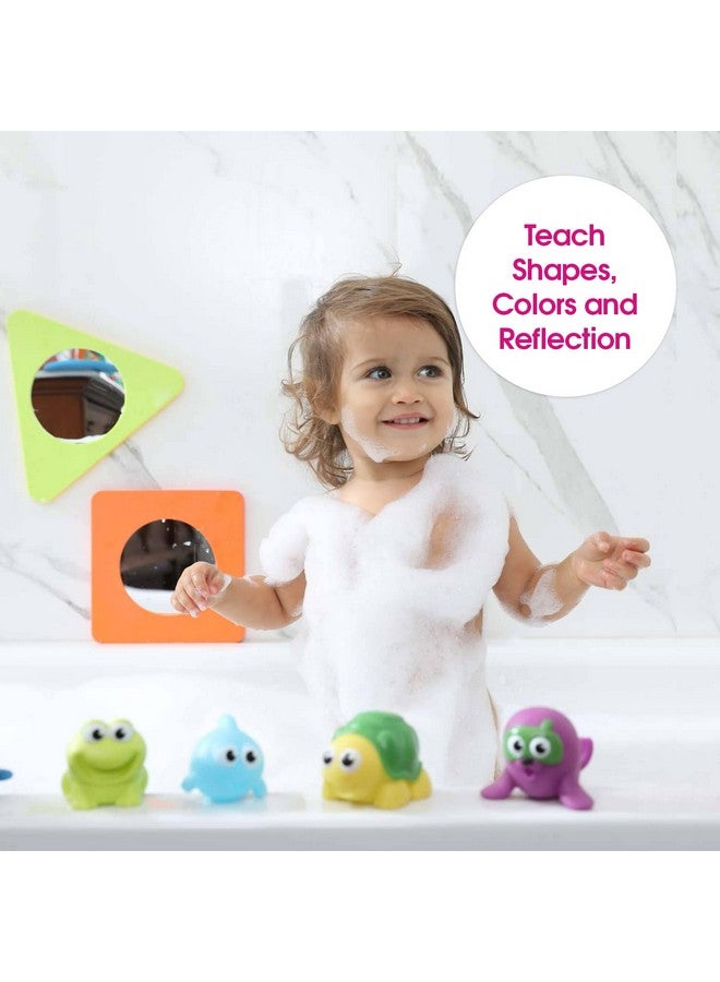 Edushape Magic Mirror Shapes Baby Bath Foam Toys Mirror - Stick-On Removable Baby Foam Bath Toys for Toddlers 1-3 - Learning Bath Toys Foam Mirror Teach Cause & Effect, Reasoning, Cognitive Skills - Image 4