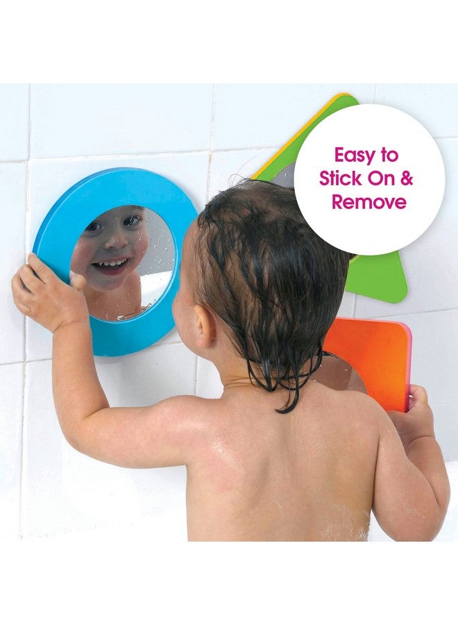 Edushape Magic Mirror Shapes Baby Bath Foam Toys Mirror - Stick-On Removable Baby Foam Bath Toys for Toddlers 1-3 - Learning Bath Toys Foam Mirror Teach Cause & Effect, Reasoning, Cognitive Skills - Image 3