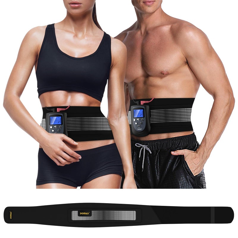 DOMAS Ab Belt Abdominal Muscle Toner- Abs Stimulator with 6 Modes Electronic Abs Stimulating Belt EMS Muscle Toning Belt for Men Women Training Device for Muscles Stomach Workout Massager - Image 1