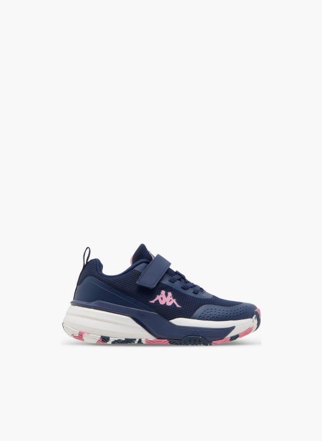 Kappa Girls' Logo Print Sports Shoes with Hook and Loop Closure - Image 3