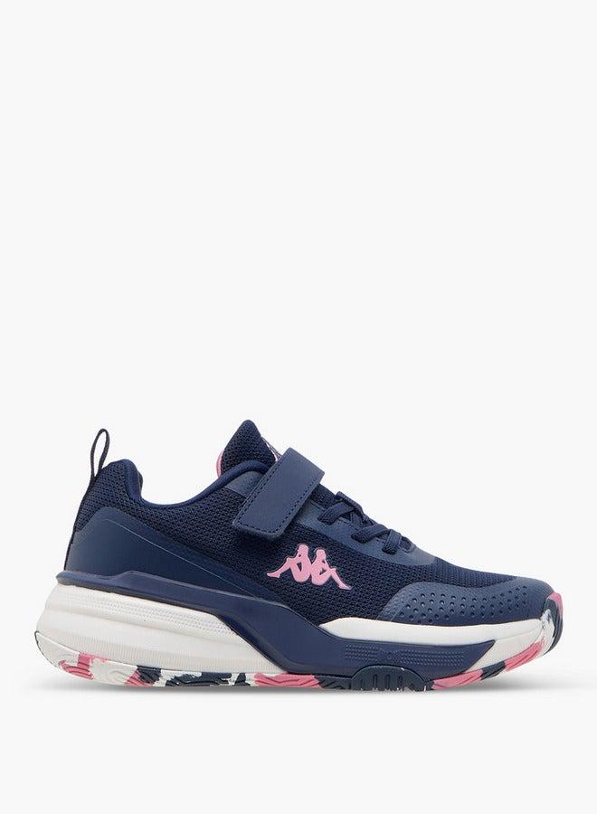 Kappa Girls' Logo Print Sports Shoes with Hook and Loop Closure - Image 2