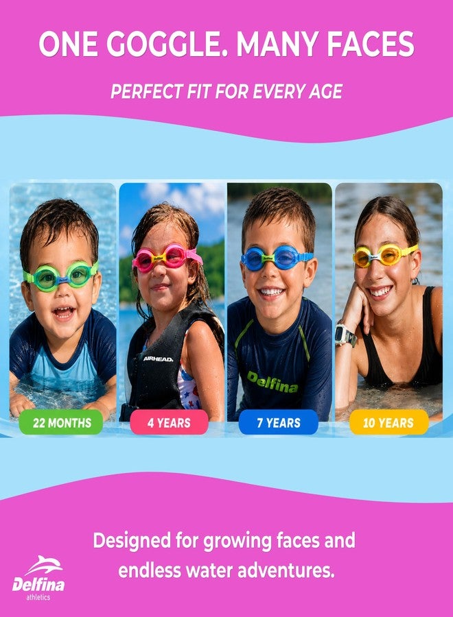Delfina elfina Toddler Swimming Goggles – 2+ Years Old Kids Swim Goggles - Comfortable No Leak Anti-Fog Kids Goggle for Swimming | Boys and Girls Pool Goggle | Pink - Image 3