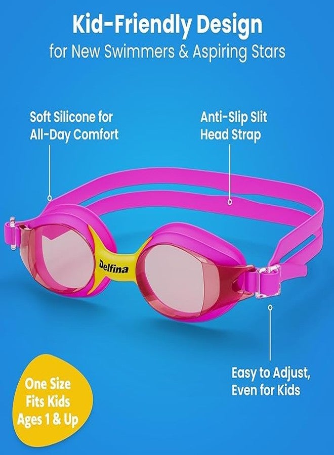 Delfina elfina Toddler Swimming Goggles – 2+ Years Old Kids Swim Goggles - Comfortable No Leak Anti-Fog Kids Goggle for Swimming | Boys and Girls Pool Goggle | Pink - Image 5