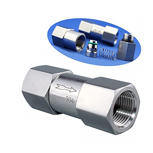 ThsGivingStore 1/8 1/4 3/8 1/2 Inch G Female Thread 304 Stainless Steel Check Valve One Way Non-Return Valve for Water Oil Gas Check Valve(1/2 Inch) - Image 1