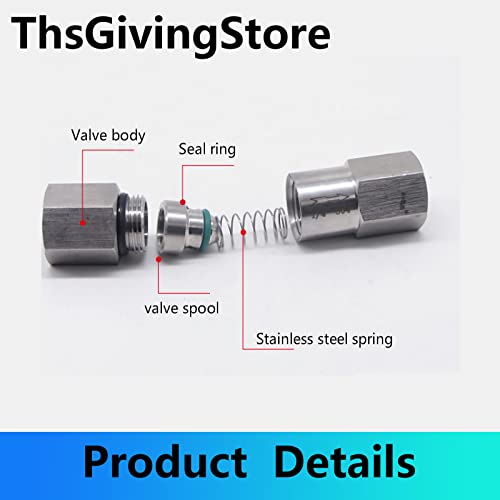 ThsGivingStore 1/8 1/4 3/8 1/2 Inch G Female Thread 304 Stainless Steel Check Valve One Way Non-Return Valve for Water Oil Gas Check Valve(1/2 Inch) - Image 5