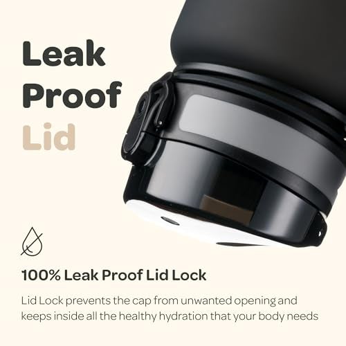 Hydracy Water Bottle with Time Marker - 500 ml 17 Oz BPA Free Water Bottle - Leak Proof & No Sweat Gym Bottle with Fruit Infuser Strainer - Ideal for Fitness or Sports & Outdoors - Image 4