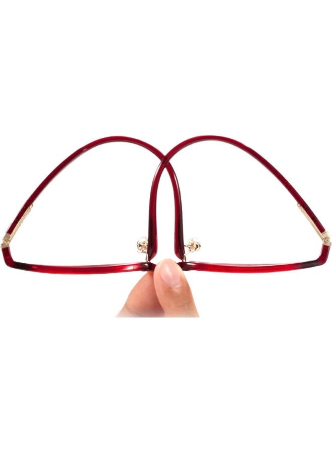 Sunset Red Reading Glasses For Women, Anti-Blue Light, Fashionable, Ultra-Light, High-Definition, Large Frame, Elegant, For Elderly, Ax5321, 200 Degrees - Image 3