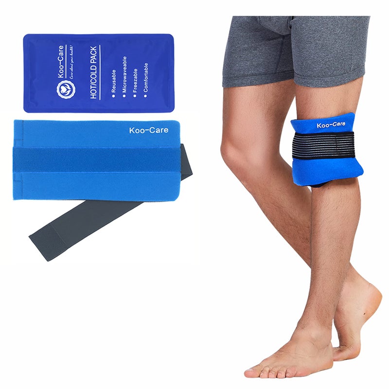 KooCare Flexible Gel Ice Pack Wrap with Elastic Strap for Hot Cold Therapy Great for Sprains Muscle Pain Bruises Injuries Etc Neck Arm Elbow Waist Knee AnkleMedium