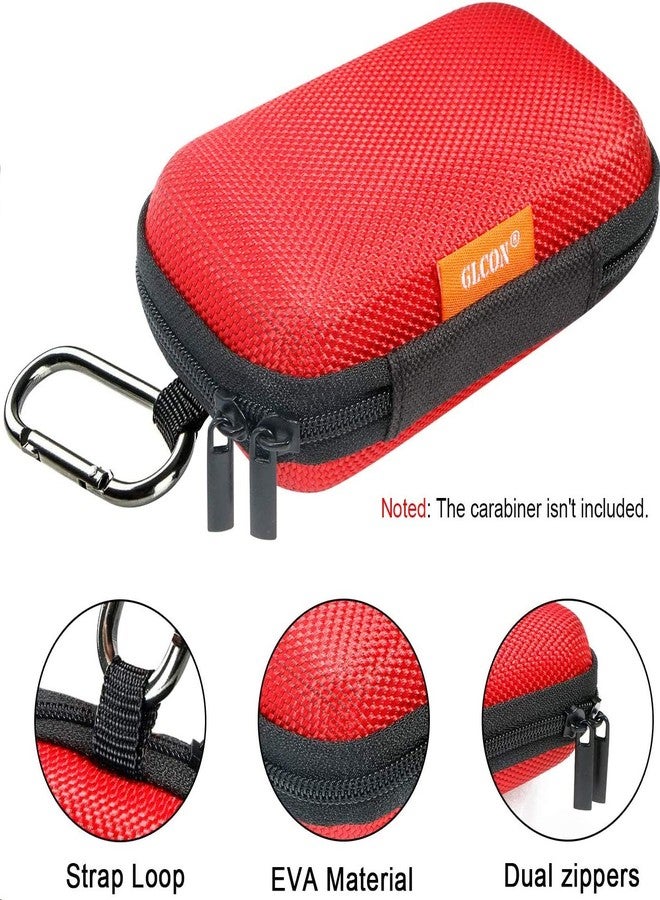 GLCON Red Rectangle Portable Protection Hard EVA Case,Mesh Inner Pocket,Zipper Enclosure Durable Exterior,Lightweight Universal Carrying Bag for Headset Earbud Charge Cable USB Mp3 Key Change Purse - Image 3