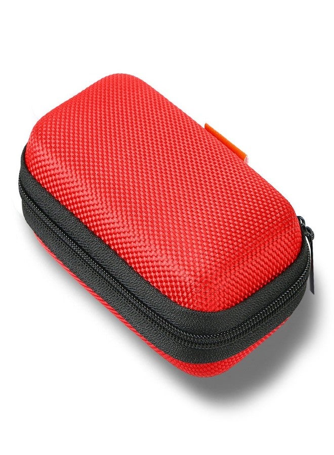 GLCON Red Rectangle Portable Protection Hard EVA Case,Mesh Inner Pocket,Zipper Enclosure Durable Exterior,Lightweight Universal Carrying Bag for Headset Earbud Charge Cable USB Mp3 Key Change Purse - Image 1