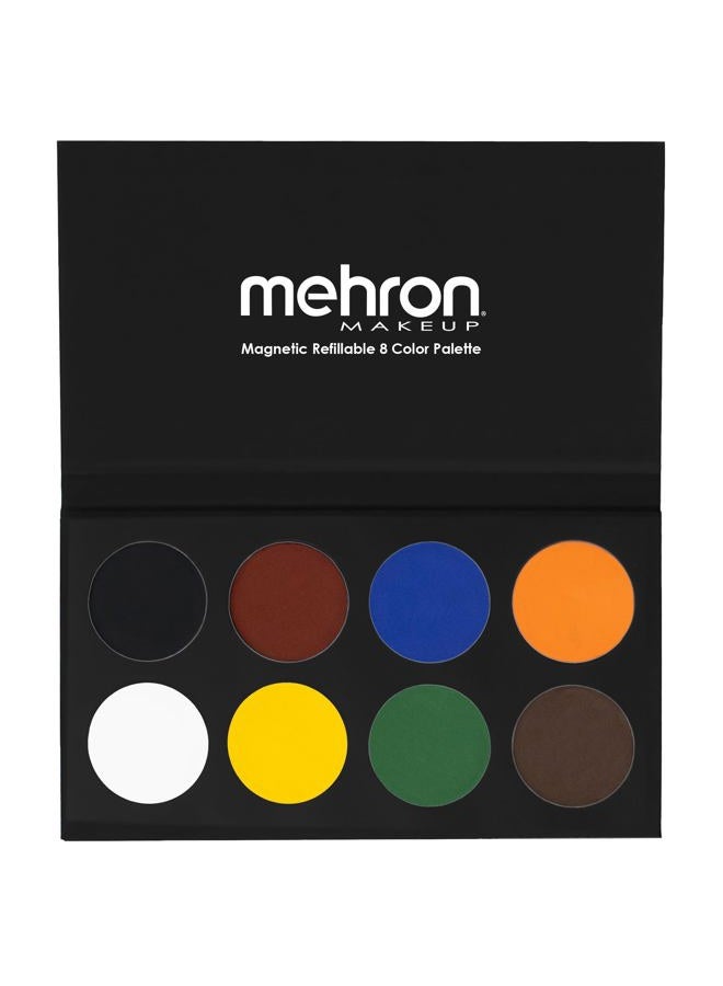 mehron Makeup Paradise Makeup AQ 8 Color Basic Palette | Magnetic Refillable Body Paint & Face Paint Palette | Professional & Water Activated | Costumes, SFX, Halloween, & Cosplay - Image 1