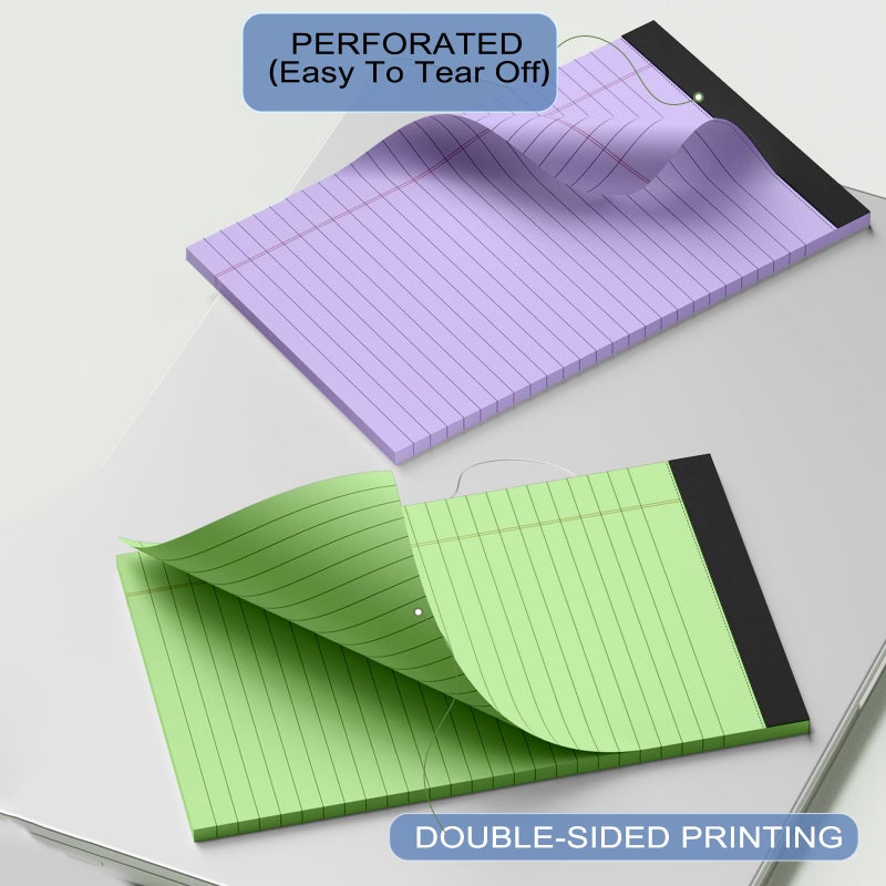 Ciphyfee 6Pcs Small Note Pads  Color Notepads 5X8 College Ruled Notebook  Writing Pads 5 X 8  Legal Pads  Memo Pad Paper Perforate Narrow Ruled Notebooks For Work  School  Office Supplies 30 Sheets/Pack - Image 4