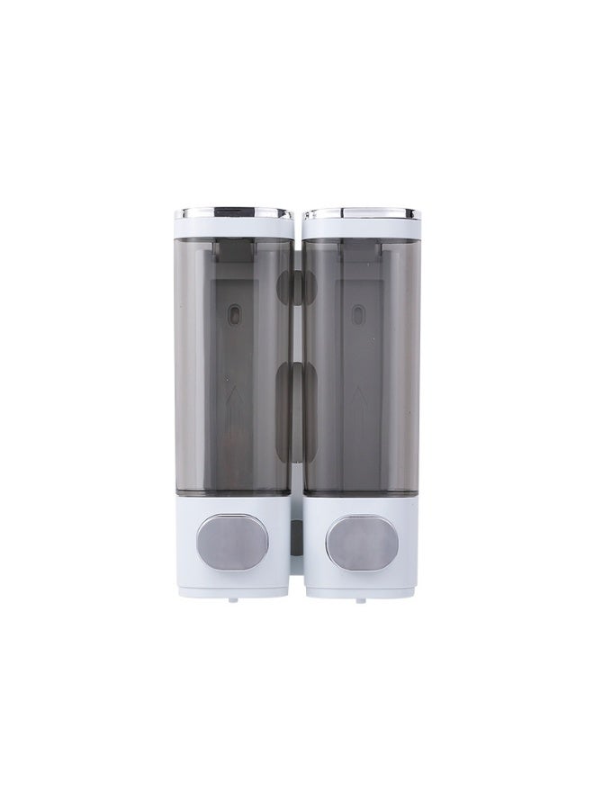 Wall-Mounted Dual-Head Soap Dispenser - No Drill Manual Press Design