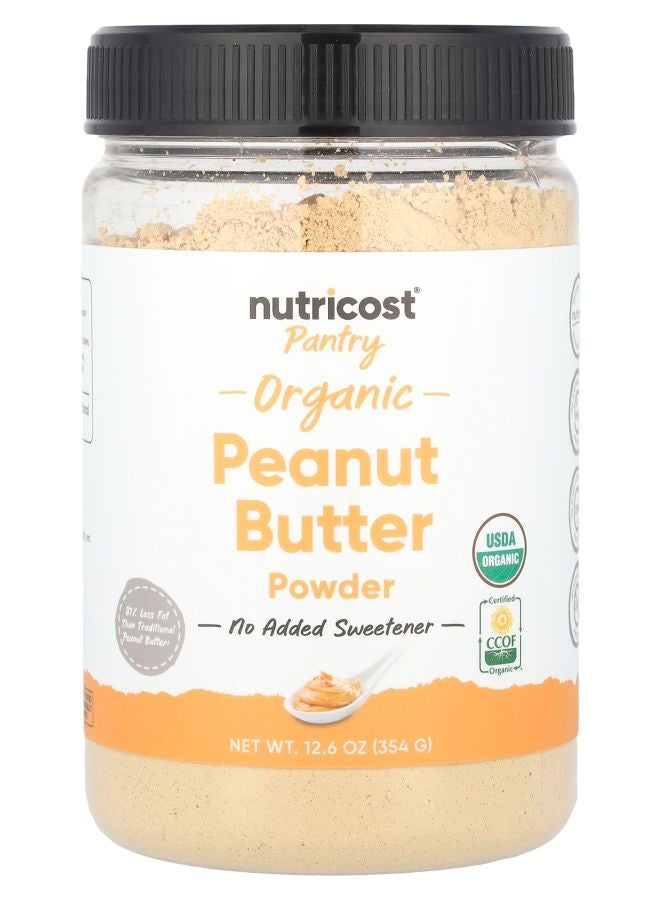Nutricost Pantry Organic Peanut Butter Powder 12.6 oz (354 g)