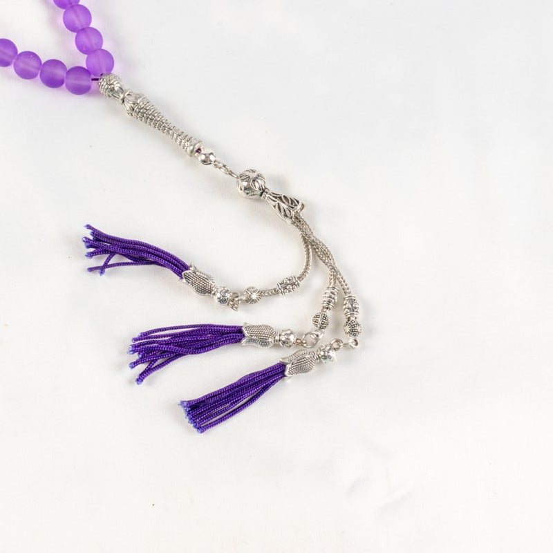 سبحة من حجر الأوبال البنفسجي الخلاب من 33 حبة - Image 4