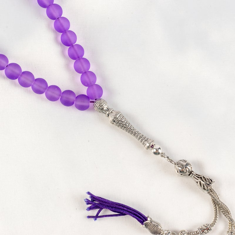 سبحة من حجر الأوبال البنفسجي الخلاب من 33 حبة - Image 3