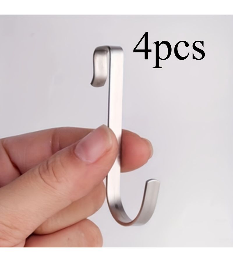 Stainless Steel 4 Pack Multi-Purpose S Hooks for Kitchen Bathroom Storage - Image 5