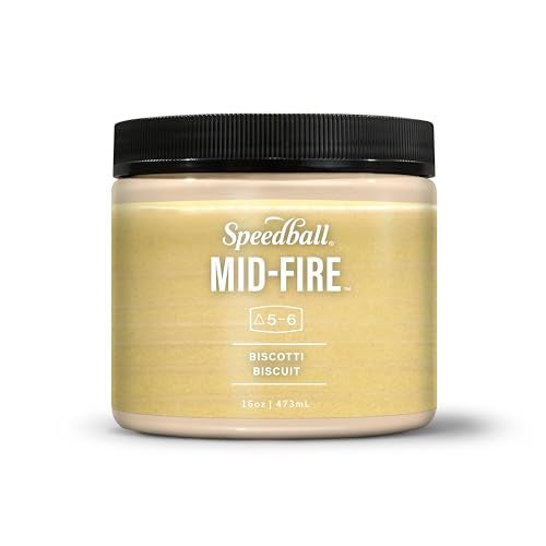 Speedball Mid-Fire Glaze, Biscotti, 16 Ounce Jar for Pottery and Ceramics - Image 1