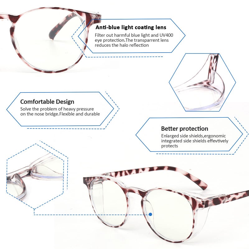 Outray 2 Pair Safety Glasses Clear Impact Resistant Bifocal Reading Glasses Non-Slip Wrap Around - Image 3