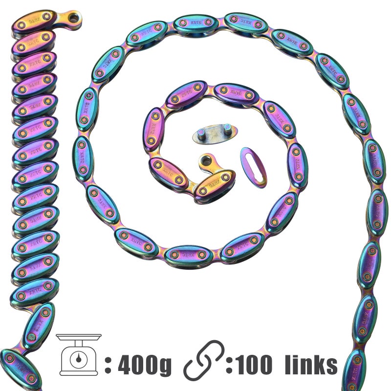 Generic Genuine XRTC Fixed Gear Rainbow Bike Chain rainbow color