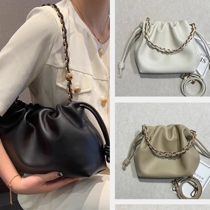 Luojia Cloud Bag Yang Mi'S Same Style Lucky Bag New Chinoiserie Armpit Bag Single Shoulder Crossbody Cowhide Women'S Bag - Image 3