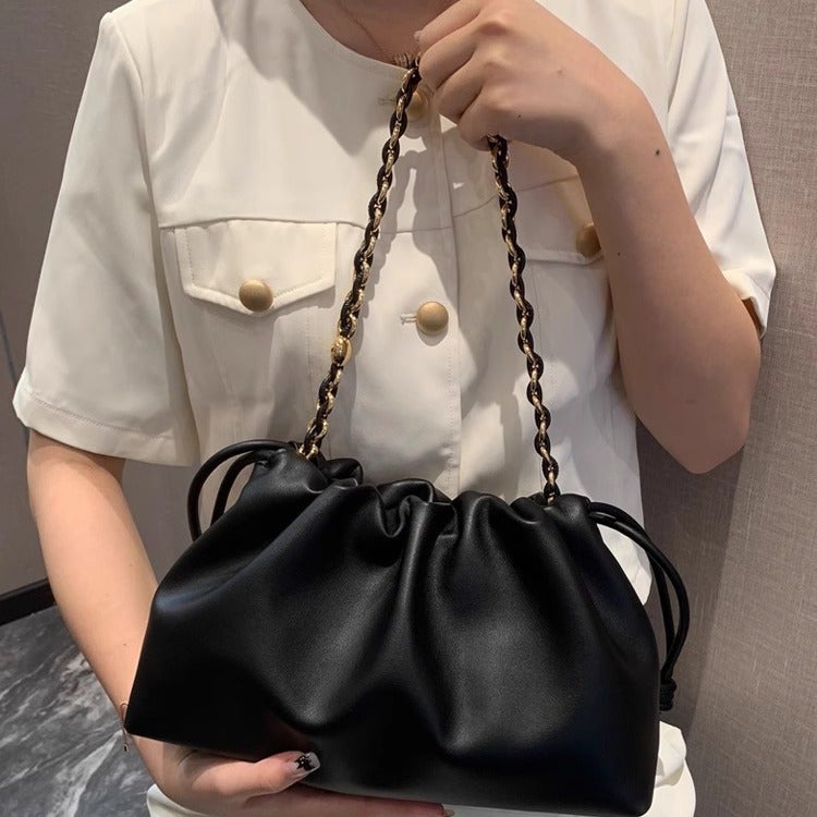 Luojia Cloud Bag Yang Mi'S Same Style Lucky Bag New Chinoiserie Armpit Bag Single Shoulder Crossbody Cowhide Women'S Bag - Image 4
