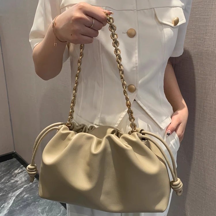 Luojia Cloud Bag Yang Mi'S Same Style Lucky Bag New Chinoiserie Armpit Bag Single Shoulder Crossbody Cowhide Women'S Bag - Image 5