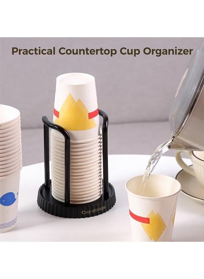 2-Piece Paper Cup Holder, Versatile Storage Holder for Disposable Cups, Coffee Cups or Tea Cups on Desk (Black)  - Image 2