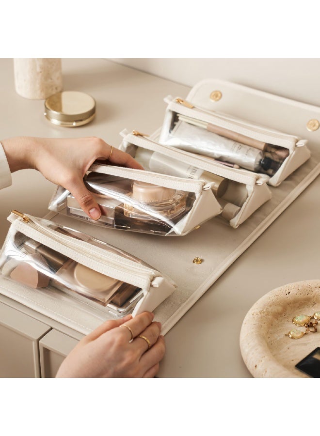 كيلا حقيبة مكياج، حقيبة مستحضرات تجميل سفر قابلة للفصل للنساء، منظم مكياج محمول بسعة كبيرة، حقيبة مكياج، حقيبة أدوات الزينة، حقيبة تخزين قابلة للطي ومقاومة للماء - Image 2