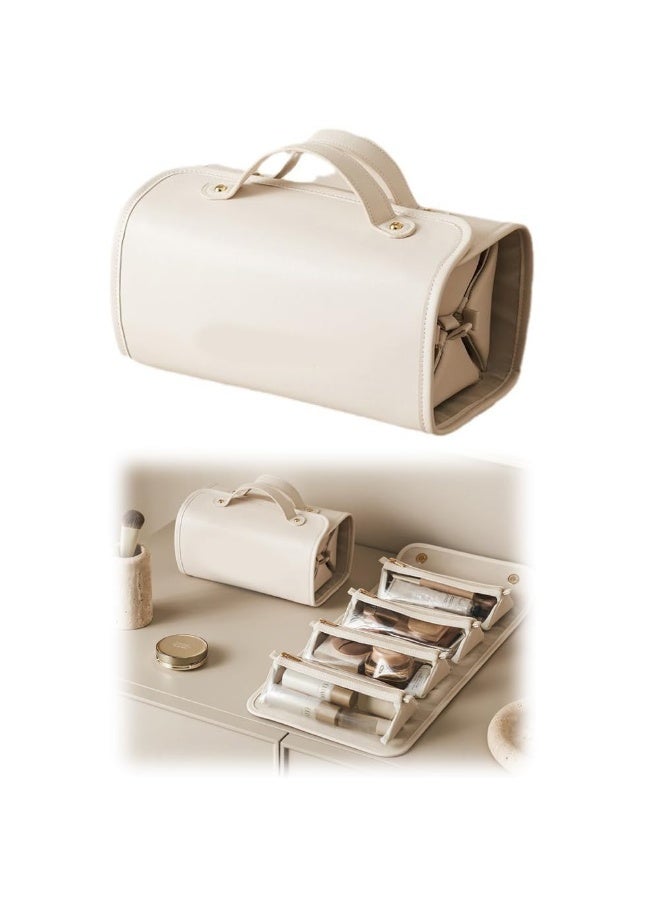 كيلا حقيبة مكياج، حقيبة مستحضرات تجميل سفر قابلة للفصل للنساء، منظم مكياج محمول بسعة كبيرة، حقيبة مكياج، حقيبة أدوات الزينة، حقيبة تخزين قابلة للطي ومقاومة للماء - Image 1