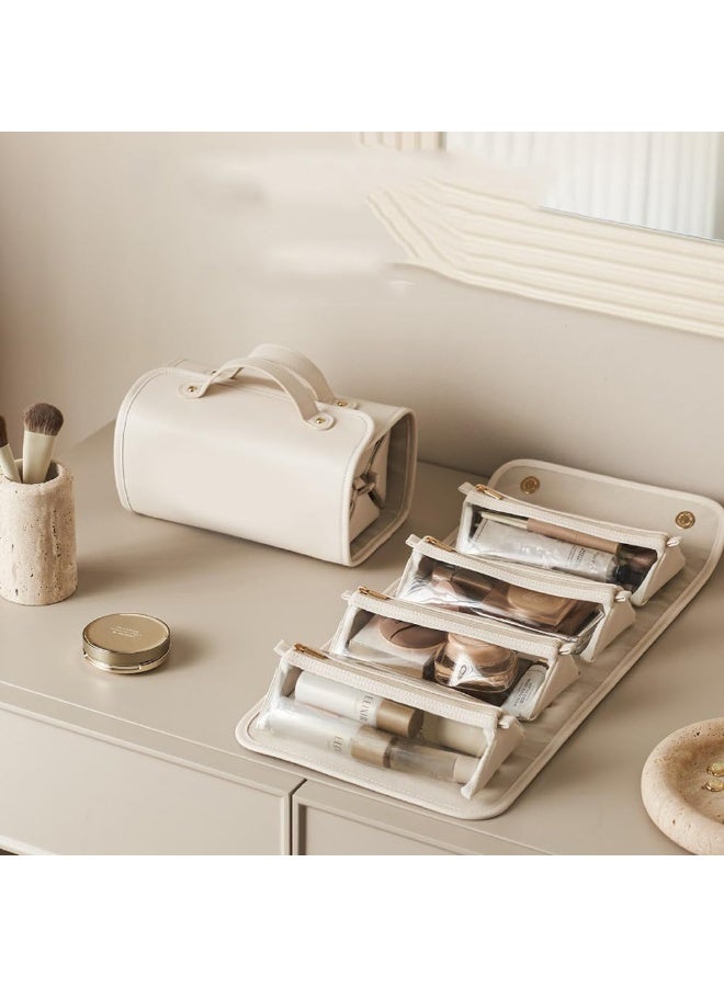 كيلا حقيبة مكياج، حقيبة مستحضرات تجميل سفر قابلة للفصل للنساء، منظم مكياج محمول بسعة كبيرة، حقيبة مكياج، حقيبة أدوات الزينة، حقيبة تخزين قابلة للطي ومقاومة للماء - Image 3