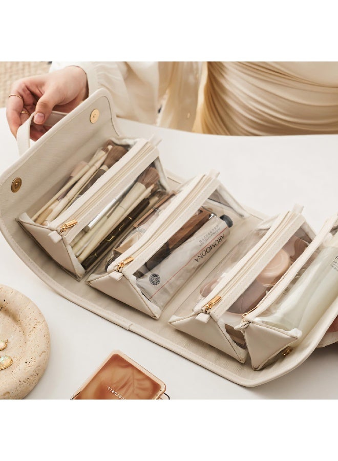 كيلا حقيبة مكياج، حقيبة مستحضرات تجميل سفر قابلة للفصل للنساء، منظم مكياج محمول بسعة كبيرة، حقيبة مكياج، حقيبة أدوات الزينة، حقيبة تخزين قابلة للطي ومقاومة للماء - Image 5