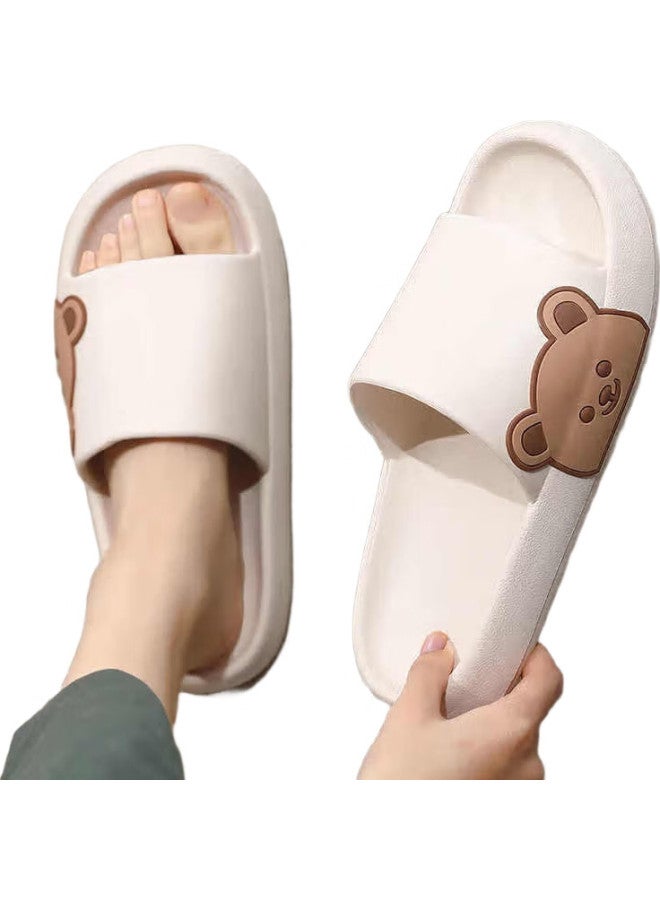 YUZHAOLIN Unisex Eva Cartoon Couple Home Bathroom Shower Slippers Yy508 White 36/37 - Image 1