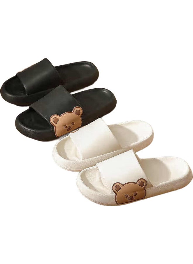 YUZHAOLIN Unisex Eva Cartoon Couple Home Bathroom Shower Slippers Yy508 White 36/37 - Image 3