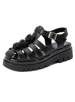 flâneur Flaneur Stylish Platform Sandals for Women - Open Toe Shoes, Natural Leather,  Ankle Strap, Casual Footwear for Women, Lightweight & Comfortable Outdoor Walking Shoes  - Image 1